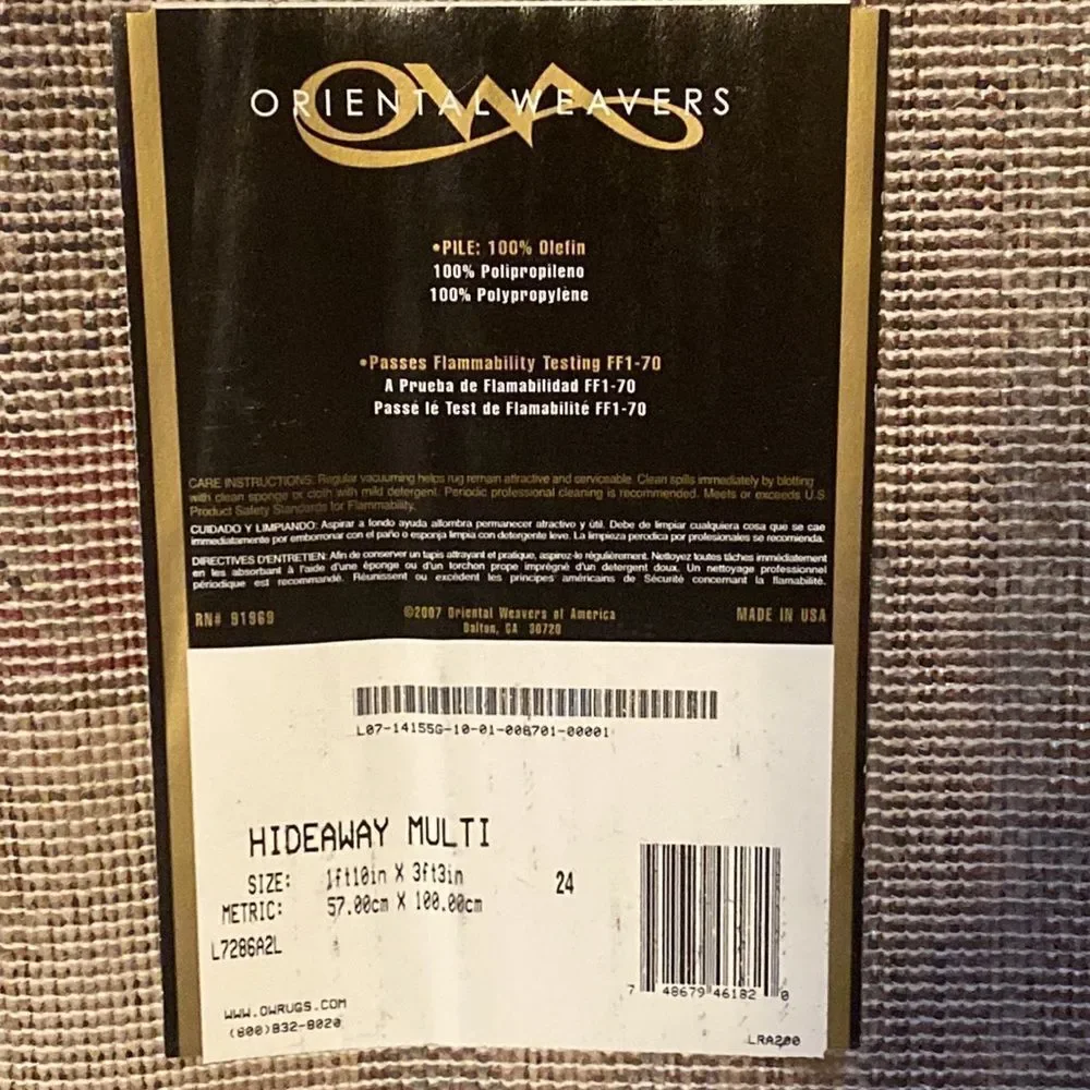 Oriental Weavers Rug Hideaway Multi - No Longer Available NEW